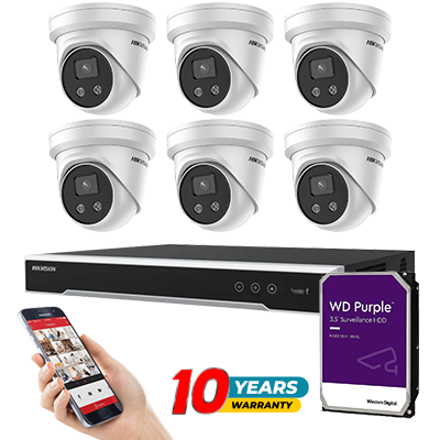 6 X 6mp Hik Vision Acusense Cameras 3tb Camera