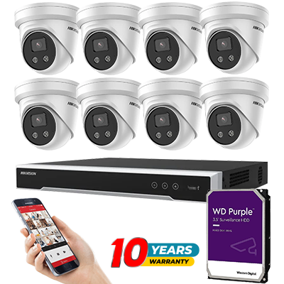 8 X 6mp Hik Vision Acusense Cameras 3tb Camera